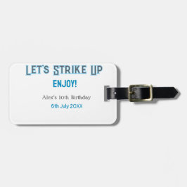 Etiqueta Para Maletas Hagamos que el azul gris feliz nombre de 10 cumple