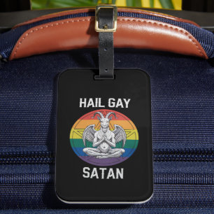 Etiqueta Para Maletas Hail Gay Satan Funny Gótico Gothic Goat LGBTQ