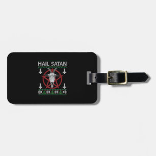 Etiqueta Para Maletas Hail Satan Cabeza de cabra Pentagram Funny Satanic