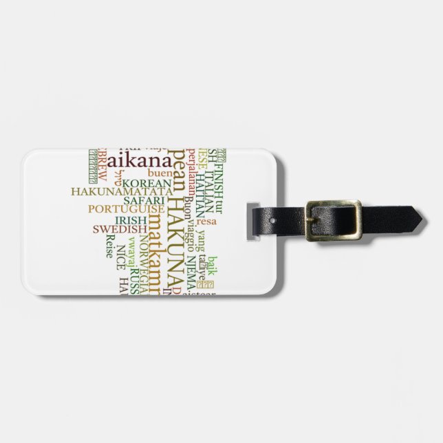 Etiqueta Para Maletas Hakuna Matata Global Word Cloud Art (Frente Horizontal)