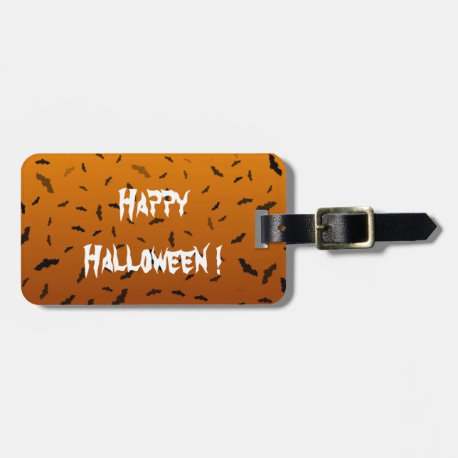 Etiqueta Para Maletas Halloween - Bats (Frente Horizontal)