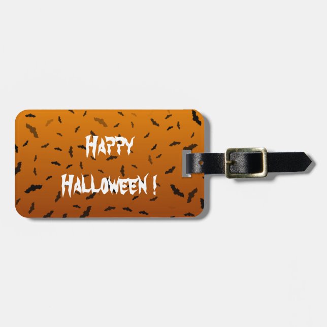 Etiqueta Para Maletas Halloween Bats (Frente Horizontal)