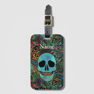 Etiqueta Para Maletas Halloween Hippie Skull Thunder_Cove