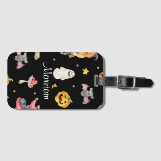 Etiqueta Para Maletas Halloween personalizado (Anverso horizontal)