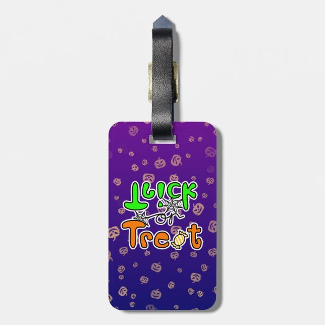 Etiqueta Para Maletas Halloween Truco o Trato (Atrás Vertical)