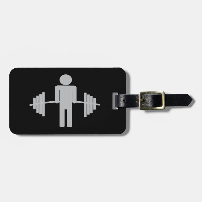 Etiqueta Para Maletas Halterofilia Barbell entrenamiento Fitness Gym Gua (Frente Horizontal)