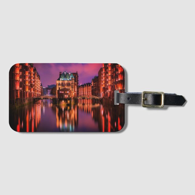 Etiqueta Para Maletas Hamburgo Alemania (Anverso horizontal)