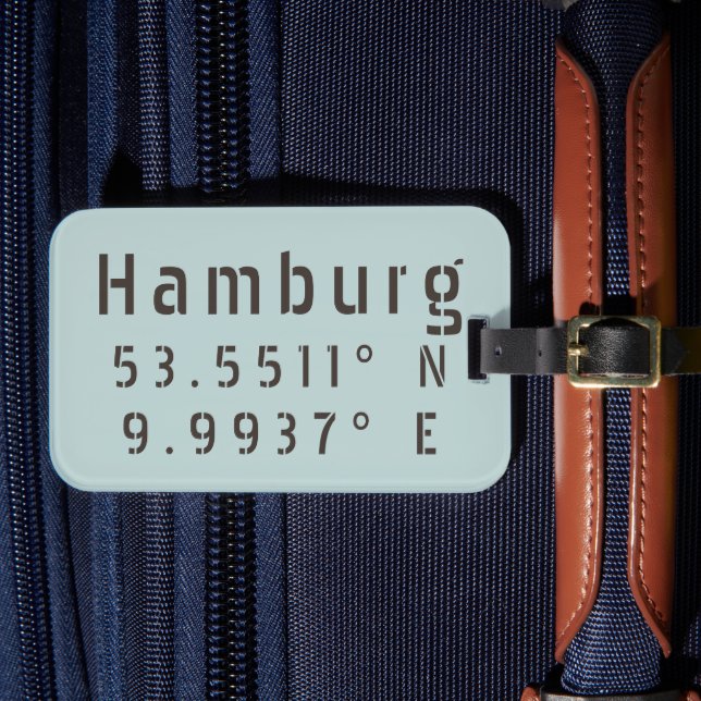 Etiqueta Para Maletas Hamburgo Latitud Longitud (Anverso In Situ 4)
