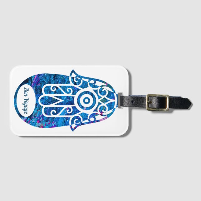 Etiqueta Para Maletas Hamsa (Anverso horizontal)