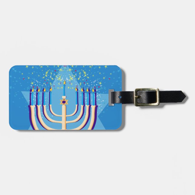 Etiqueta Para Maletas hanukkah menorah (Frente Horizontal)
