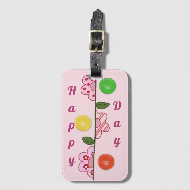 Etiqueta Para Maletas Happy Day (Anverso vertical)
