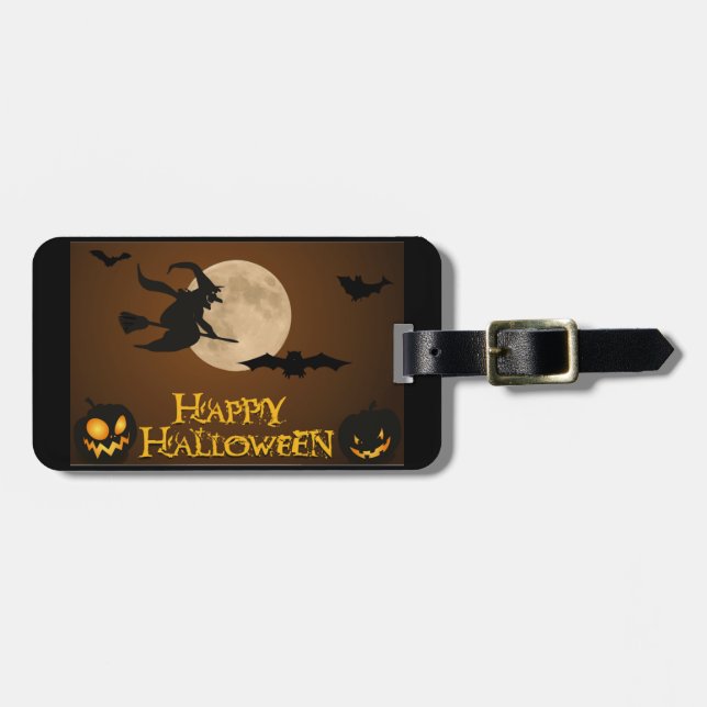 ETIQUETA PARA MALETAS "HAPPY HALLOWEEN" FLYWITCH (Frente Horizontal)