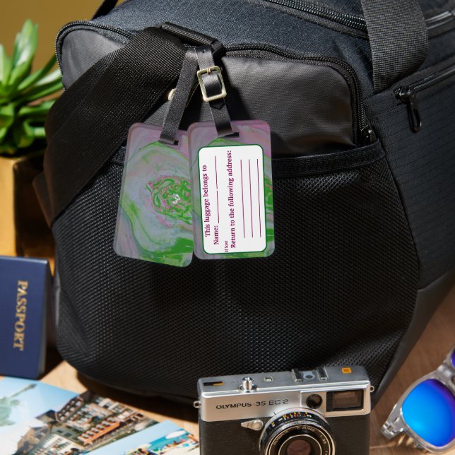 Etiqueta Para Maletas Harina acrílica de sandía (Anverso & Reverso)