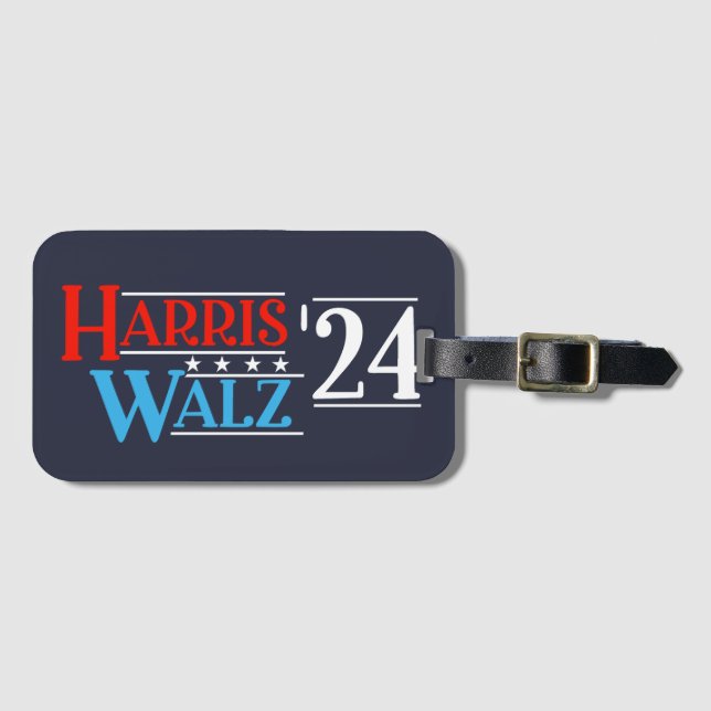 Etiqueta Para Maletas Harris Walz 2024 para presidente (Anverso horizontal)