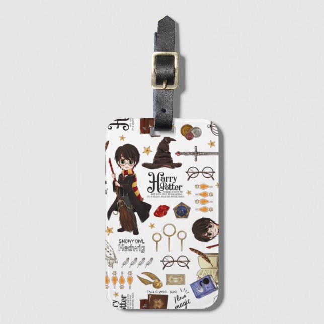 Etiqueta Para Maletas HARRY POTTER™ acuarela mágica (Anverso vertical)