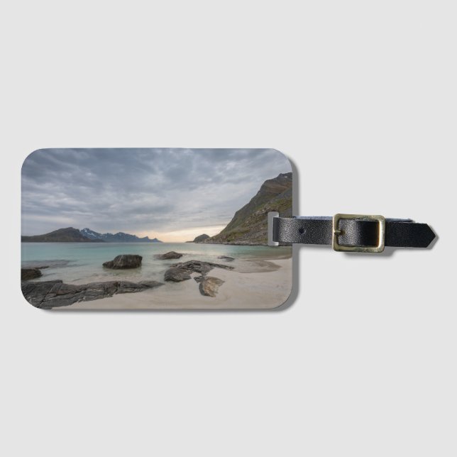 Etiqueta Para Maletas Haukland Beach Lofoten (Anverso horizontal)