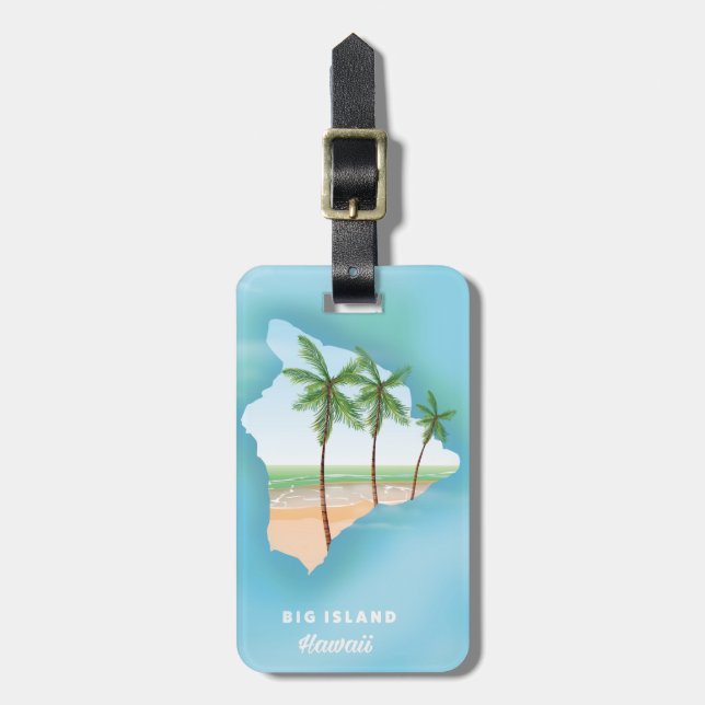 Etiqueta Para Maletas Hawái isla grande (Frente Vertical)