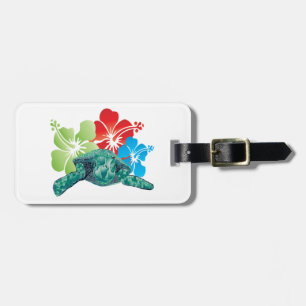 Etiqueta Para Maletas Hawaii Hibiscus Turtle