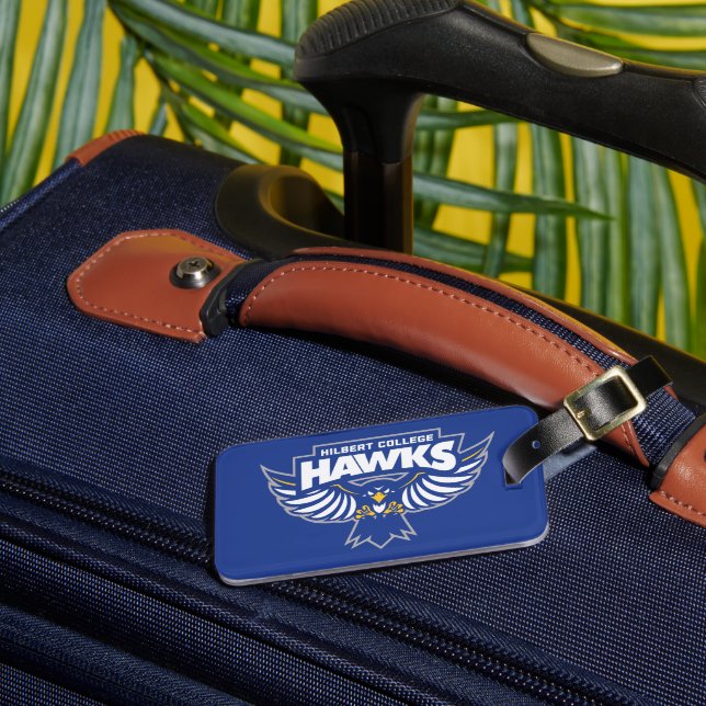 Etiqueta Para Maletas Hawks del Colegio Hilbert (Anverso In situ 3)