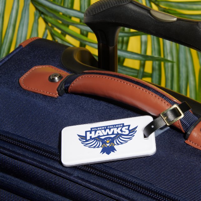 Etiqueta Para Maletas Hawks del Colegio Hilbert (Anverso In situ 3)