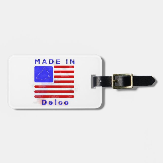 Etiqueta Para Maletas Hecho en Personalizable Delco (Frente Horizontal)