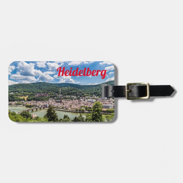 Etiqueta Para Maletas Heidelberg Neckar Panorama Alemania (Frente Horizontal)
