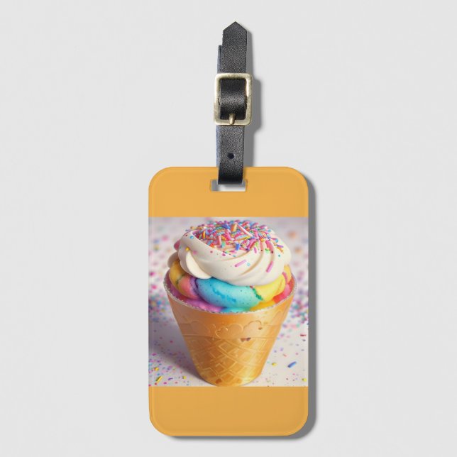 Etiqueta Para Maletas Helado Cream Cone Sprinkles (Anverso vertical)