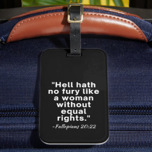 Etiqueta Para Maletas Hell Hath No Fury Equal Rights Cita