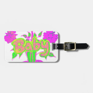 Etiqueta Para Maletas Hermosa Bebé Asombrosa Floral Inspiradora Rosa