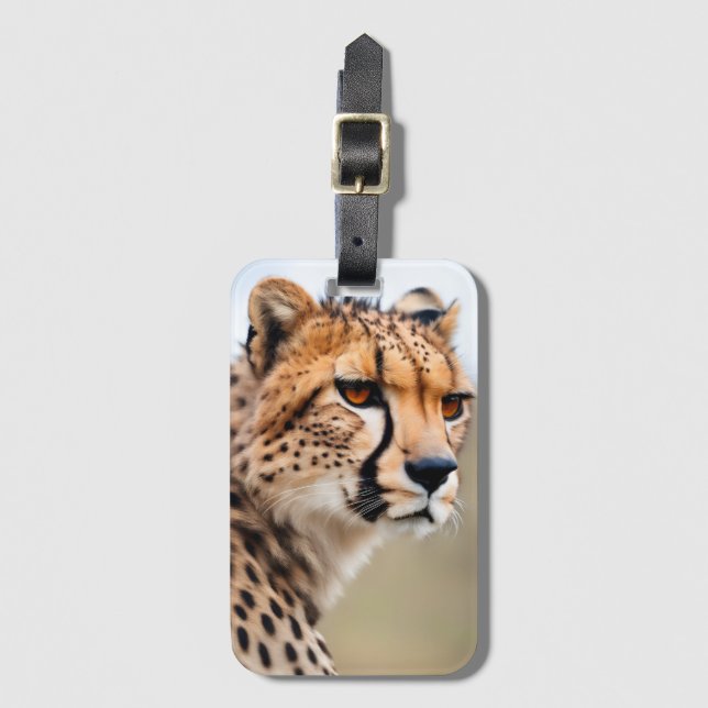 Etiqueta Para Maletas Hermosa Cheetah (Anverso vertical)