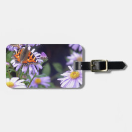 Etiqueta Para Maletas Hermosa Mariposa En Las Flores