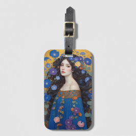 Etiqueta Para Maletas Hermosa Mujer Con Glorias De Mañana