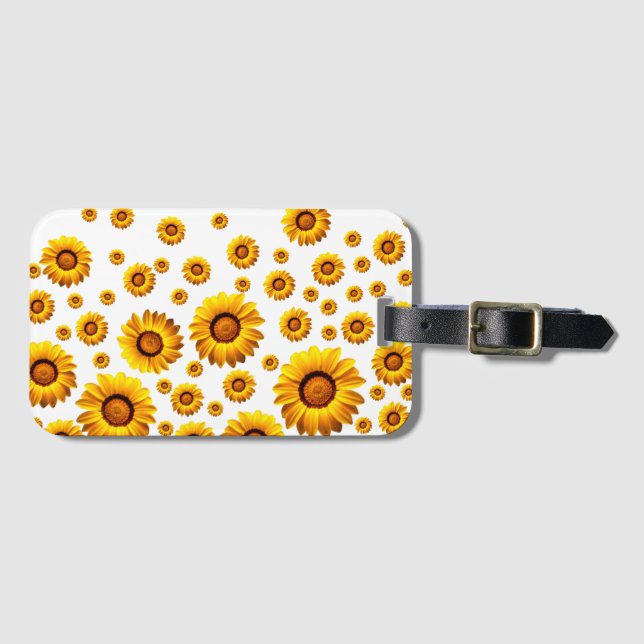 Etiqueta Para Maletas Hermosas flores amarillas (Anverso horizontal)
