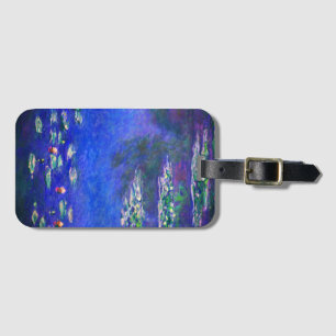 Etiqueta Para Maletas Hermosas Lirios de Agua Antiguos por Claude Monet