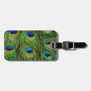 Etiqueta Para Maletas Hermosas plumas de pavo real