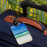 Etiqueta Para Maletas Hermosas vacaciones en playa Mar Personalizado<br><div class="desc">Una hermosa fotografía del océano tomada en el destino ideal de vacaciones de Destin, Florida, hace una etiqueta personalizada para el equipaje de la playa para un viaje costero. Las magníficas aguas verdes de Sandestin se adentran en la arena de la costa bajo unos cielos azules serenos para hacer el...</div>