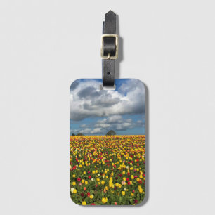 Etiqueta Para Maletas Hermoso Campo Tulipán, Oregón