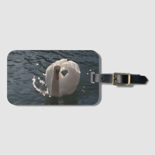 Etiqueta Para Maletas Hermoso cisne blanco