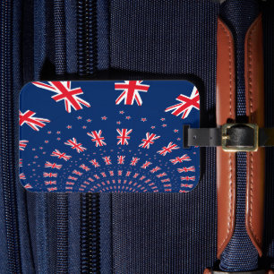 Etiqueta Para Maletas Hermoso diseño de arte con bandera de Nueva Zeland