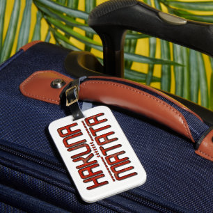 Etiqueta Para Maletas Hermoso Grabado en relieve asombroso Rojo Hakuna M