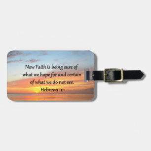 ETIQUETA PARA MALETAS HERMOSO HEBREWS 11:1 DISEÑO DE SUNRISE