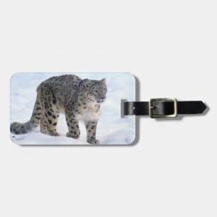 Etiqueta Para Maletas Hermoso leopardo de las nieves