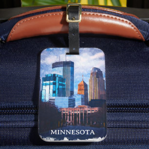 Etiqueta Para Maletas Hermoso Skyline Minneapolis Minnesota