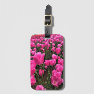 Etiqueta Para Maletas Hermosos Tulipanes Rosados, Oregón