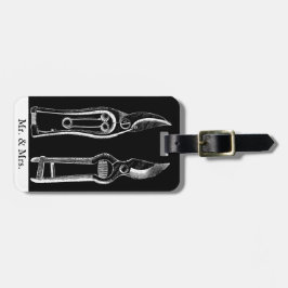 Etiqueta Para Maletas Herramientas de jardinería de Ilustracion de época