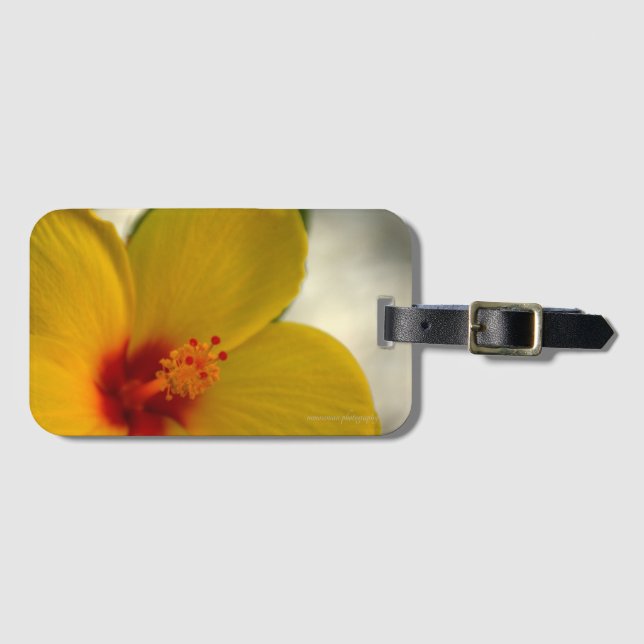 Etiqueta Para Maletas Hibiscus amarillo (Anverso horizontal)
