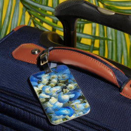 Etiqueta Para Maletas Hidrangea Azul bonito Floral