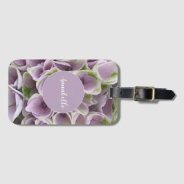 Etiqueta Para Maletas Hidrangea verde malva y pálido