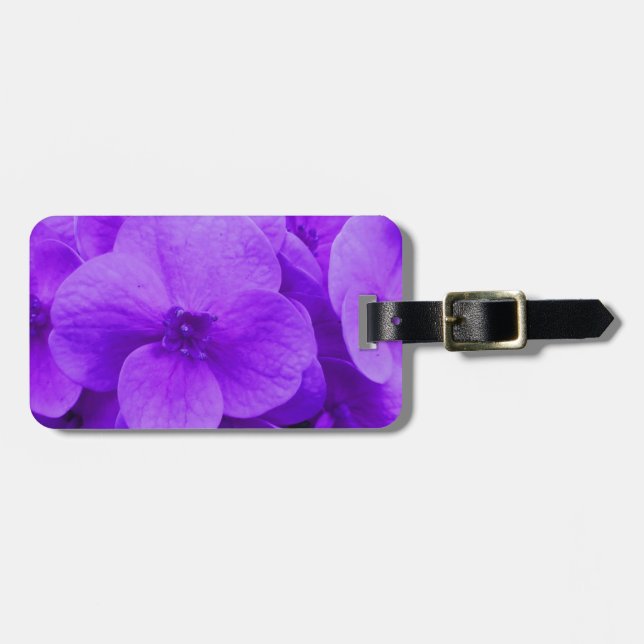 Etiqueta Para Maletas Hidrangea violeta azul (Frente Horizontal)