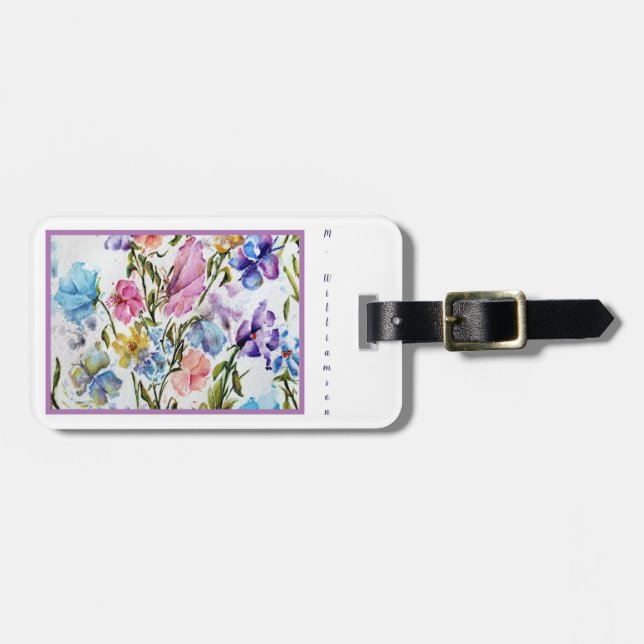 Etiqueta Para Maletas Hídricas acuarelas (Frente Horizontal)